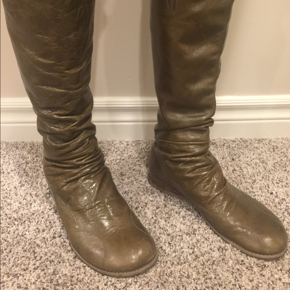 Tall green boots